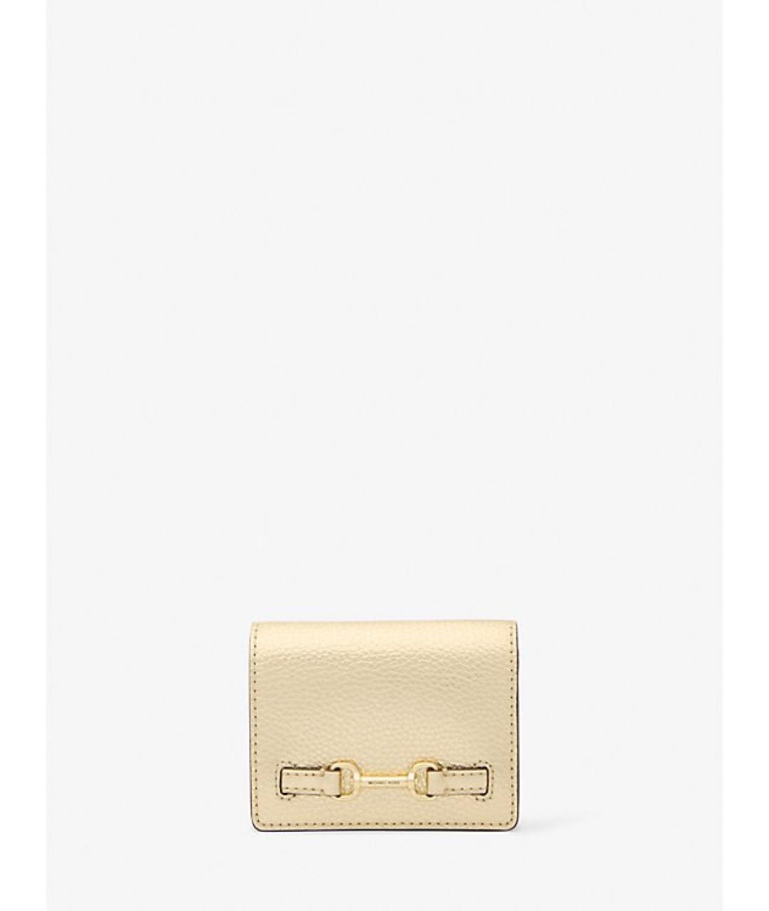 MICHAEL KORS Золотой кожаный кошелек, фото 7