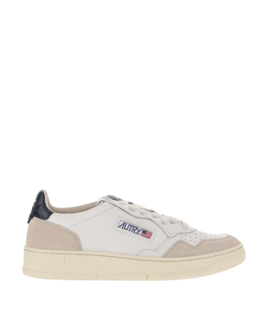AUTRY Белые кожаные низкие кроссовки / кеды, фото 1