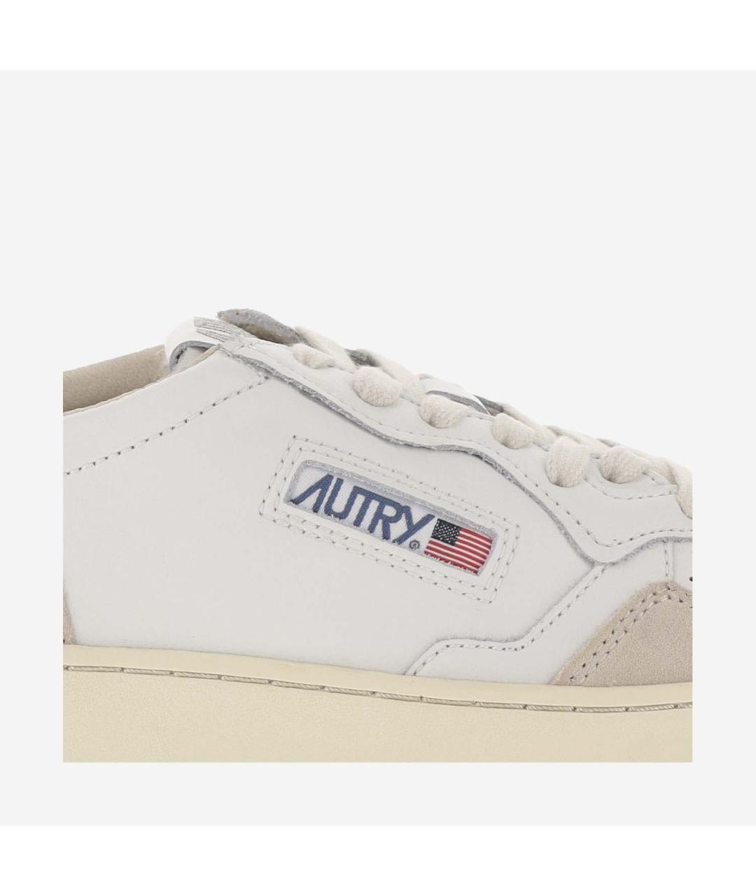 AUTRY Белые кожаные низкие кроссовки / кеды, фото 5