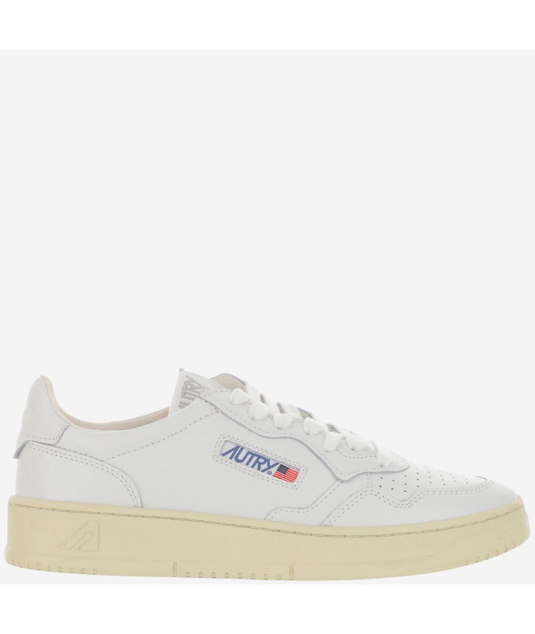 AUTRY Белые кожаные низкие кроссовки / кеды, фото 6
