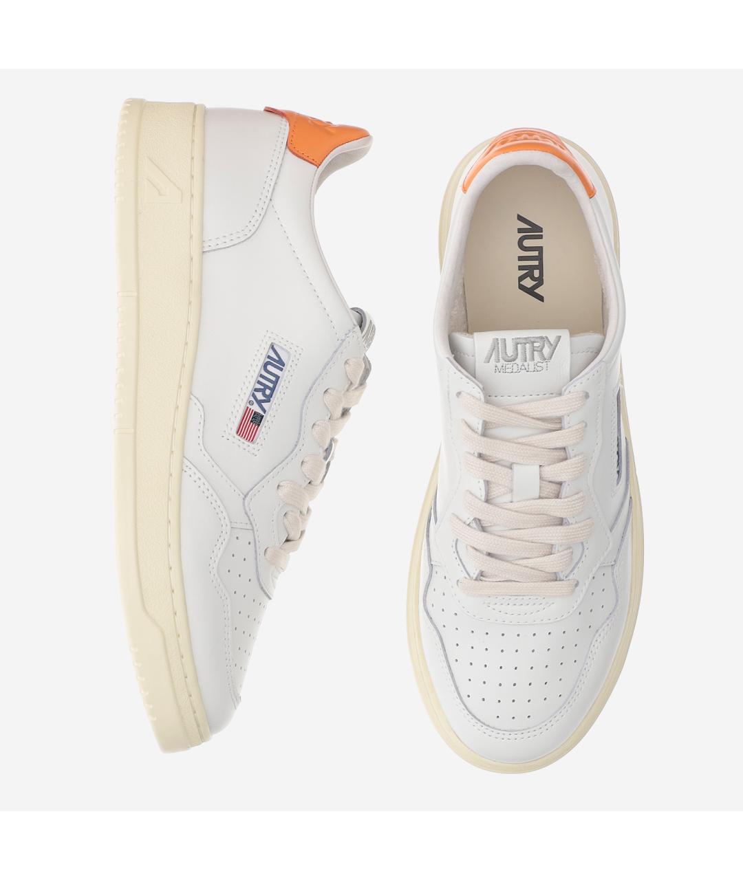 AUTRY Белые кожаные низкие кроссовки / кеды, фото 2