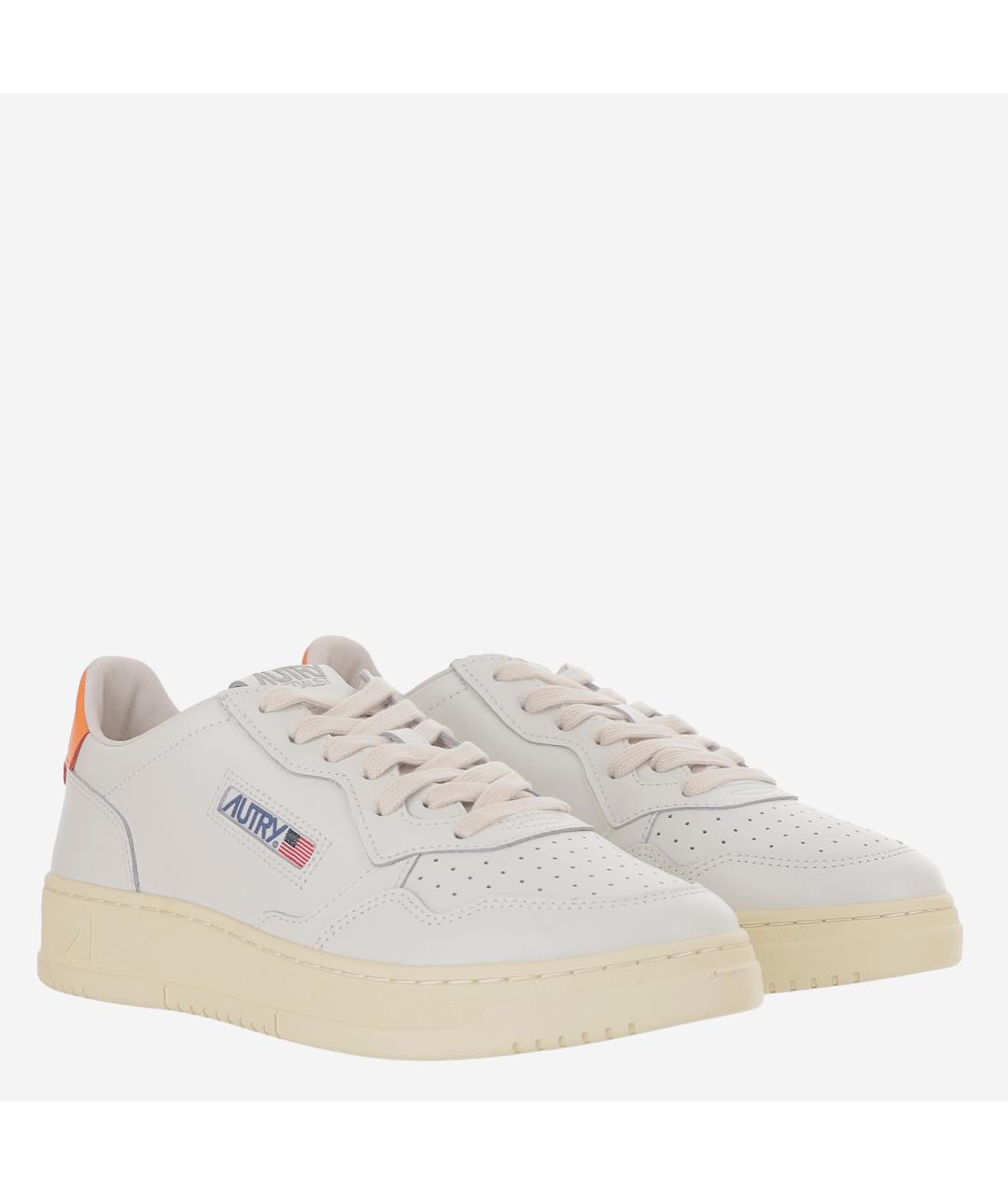 AUTRY Белые кожаные низкие кроссовки / кеды, фото 3