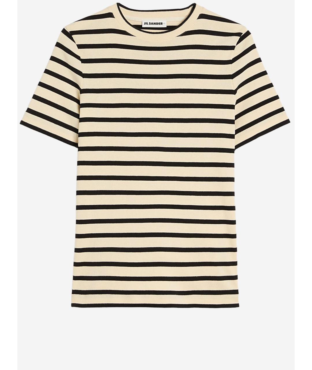 JIL SANDER Бежевая хлопковая футболка, фото 4