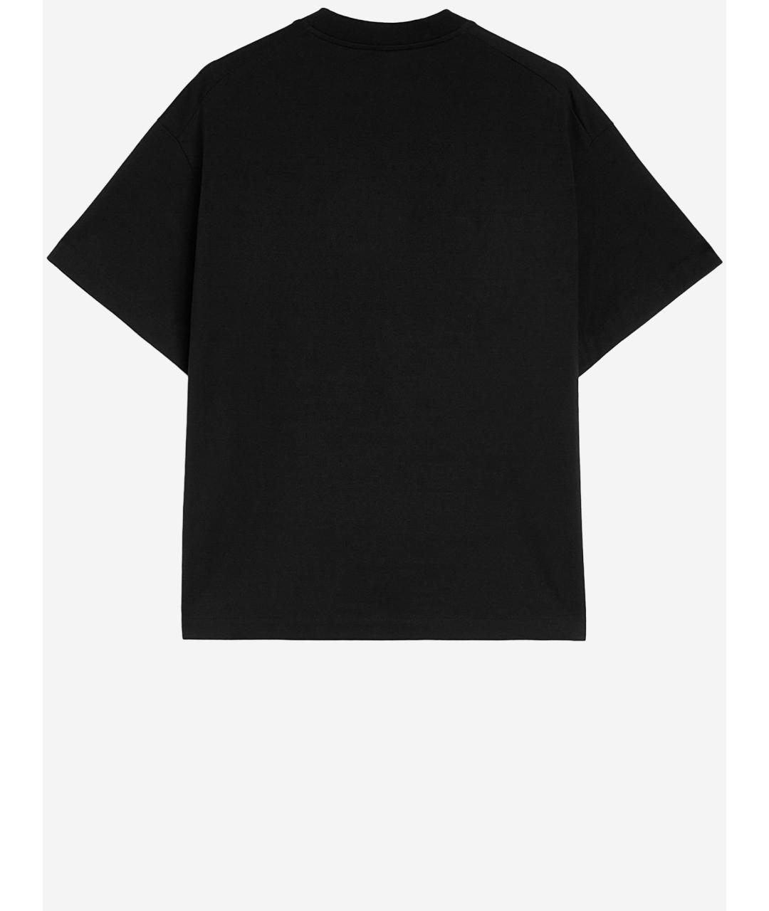 JIL SANDER Черная хлопковая футболка, фото 2