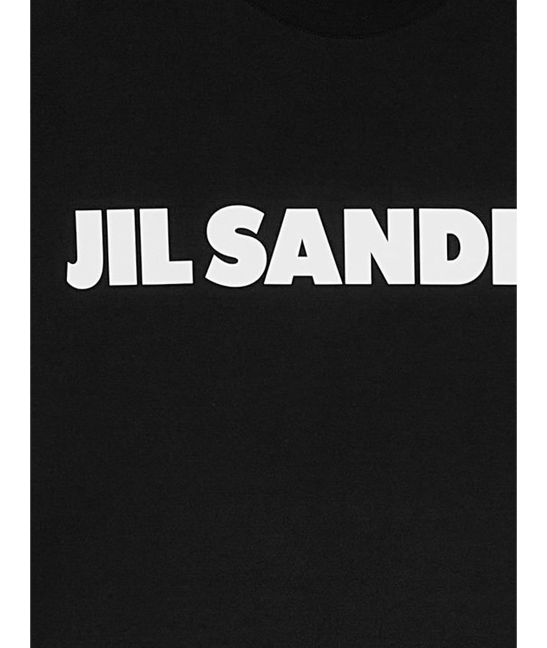 JIL SANDER Черная хлопковая футболка, фото 3