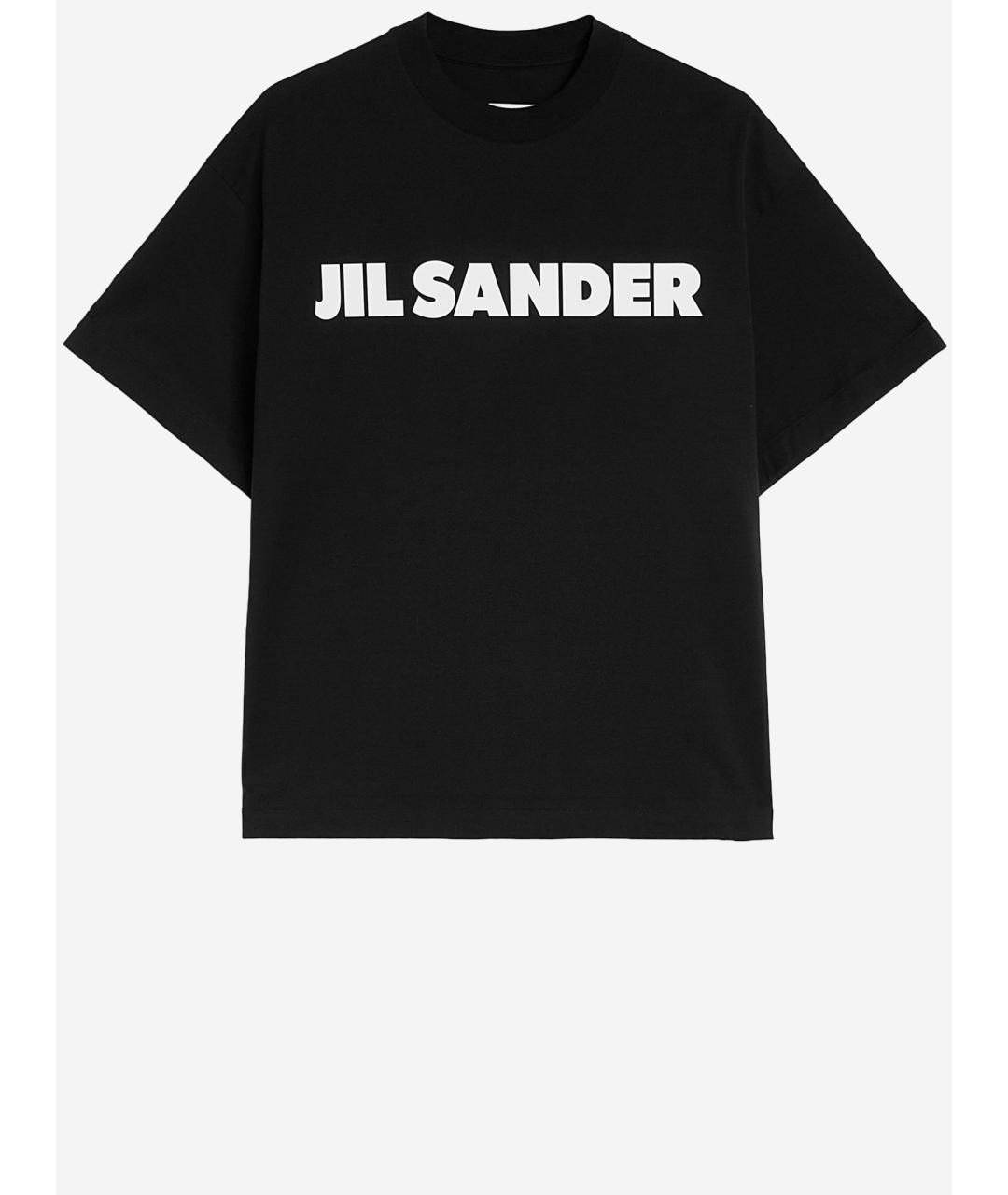 JIL SANDER Черная хлопковая футболка, фото 1