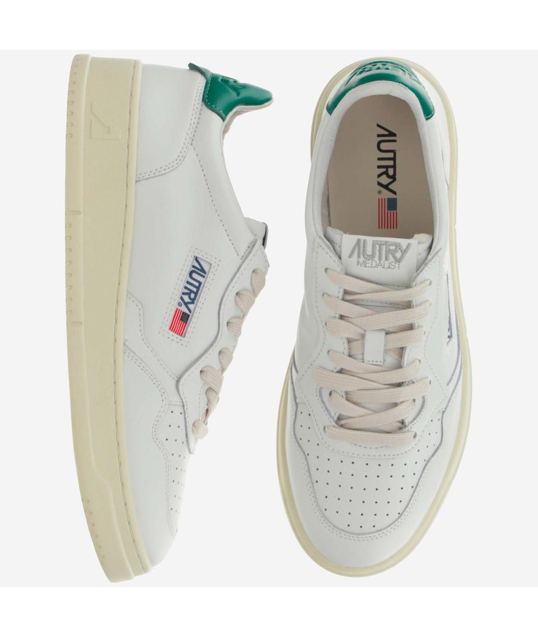 AUTRY Белые кожаные низкие кроссовки / кеды, фото 2