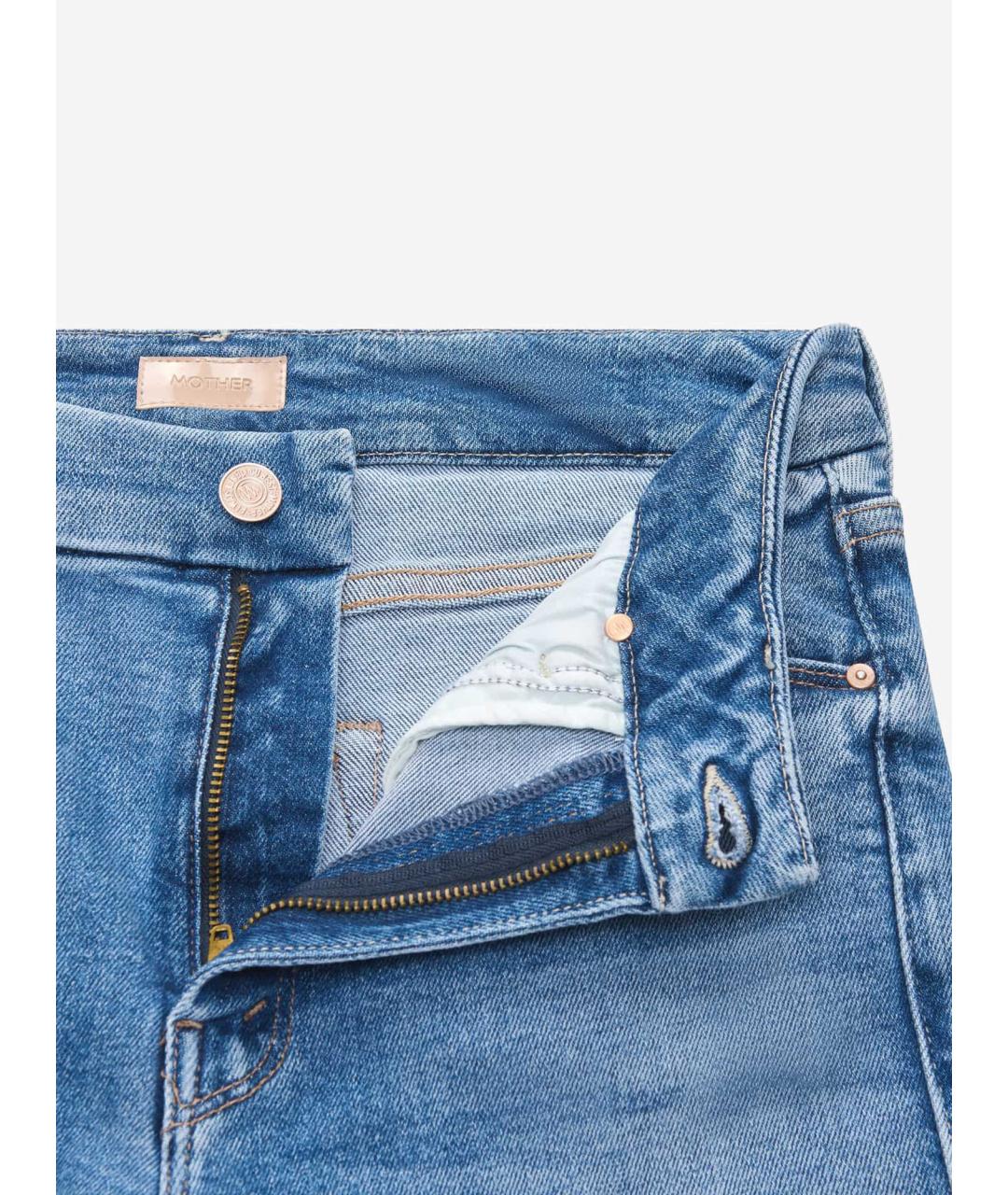 MOTHER Синие хлопко-полиэстеровые джинсы клеш, фото 3