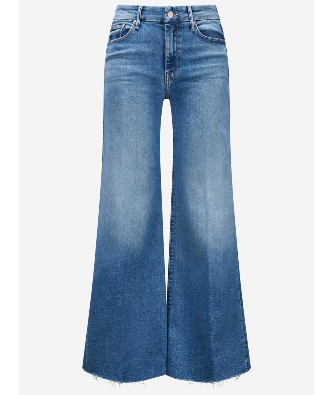 MOTHER Синие хлопко-полиэстеровые джинсы клеш, фото 1