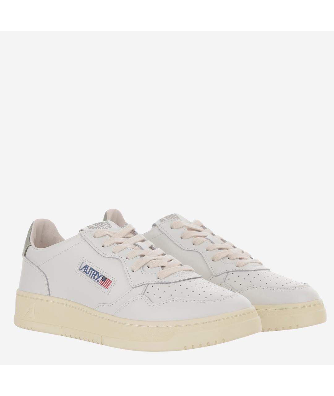 AUTRY Белые кожаные низкие кроссовки / кеды, фото 3