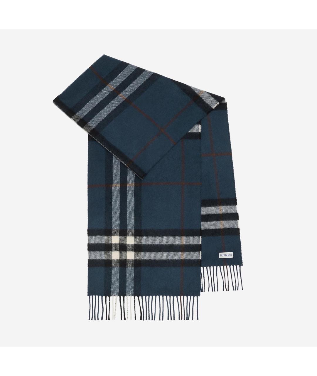 BURBERRY Синий кашемировый шарф, фото 2