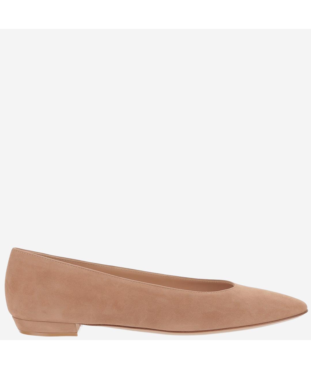 GIANVITO ROSSI Бежевые замшевые балетки, фото 6