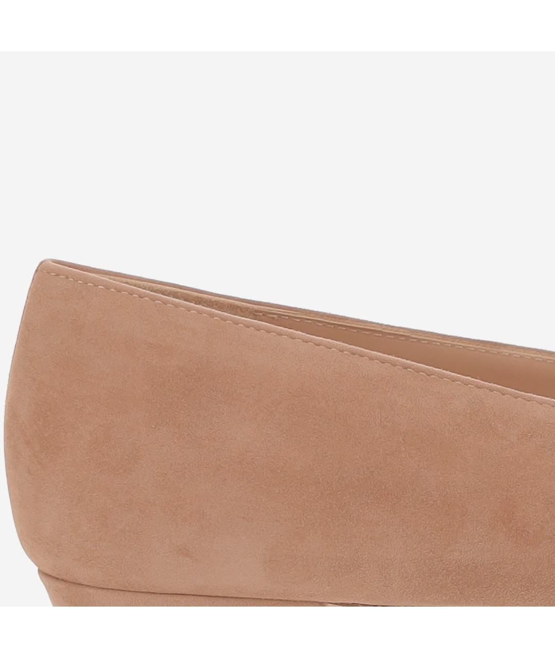GIANVITO ROSSI Бежевые замшевые балетки, фото 5