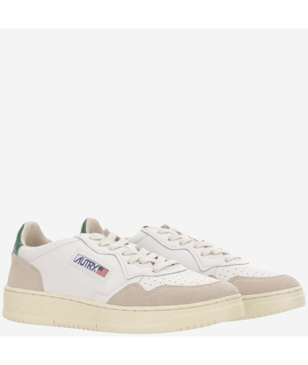 AUTRY Белые кожаные низкие кроссовки / кеды, фото 3
