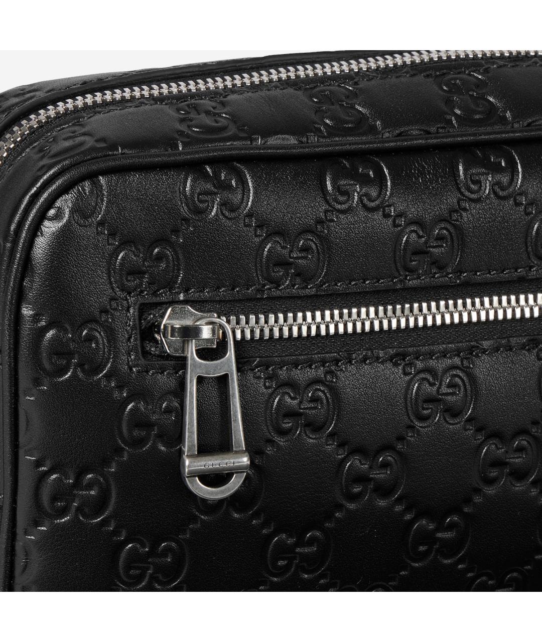 GUCCI Черная кожаная сумка на плечо, фото 4