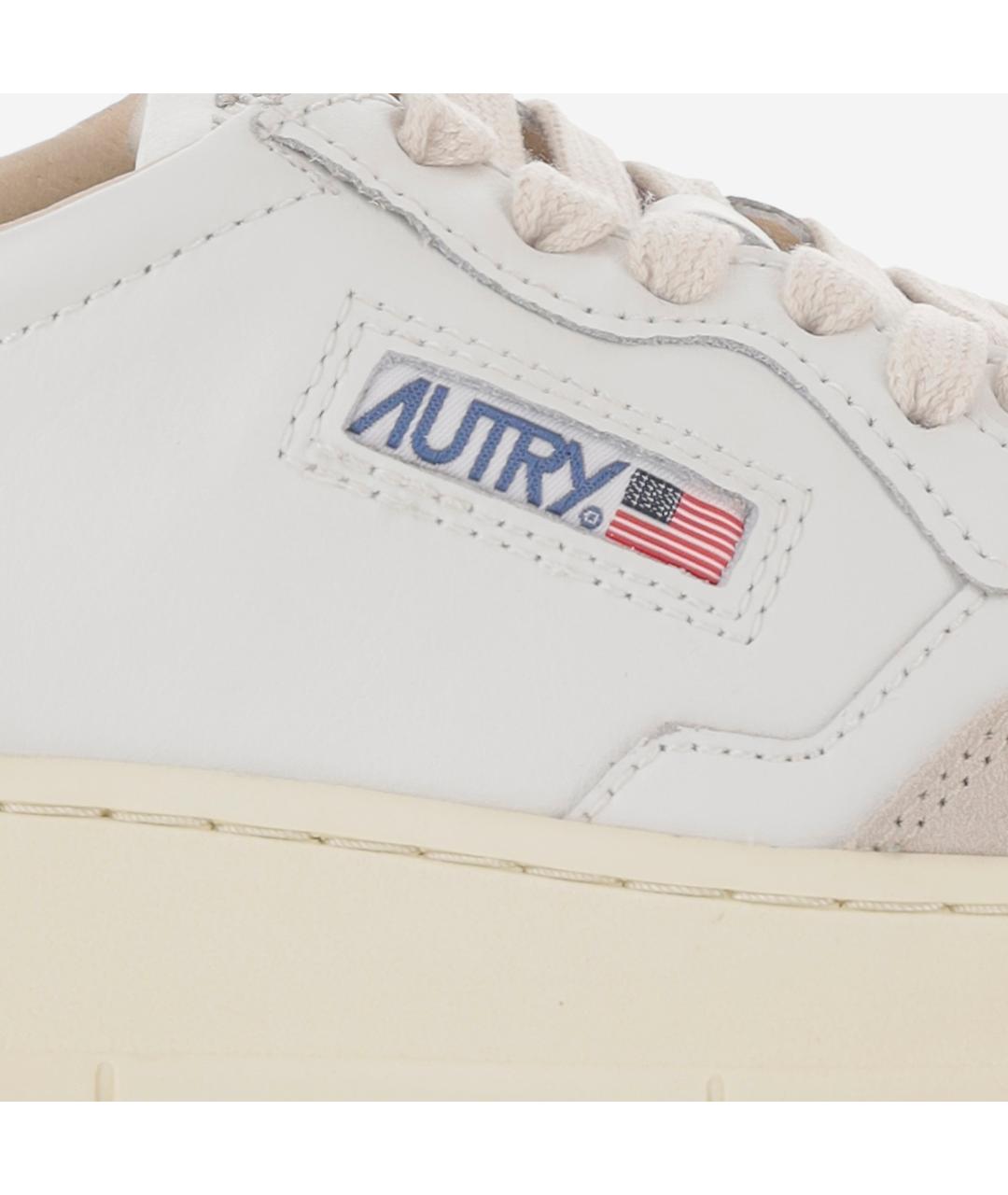AUTRY Бежевые кожаные кроссовки, фото 5