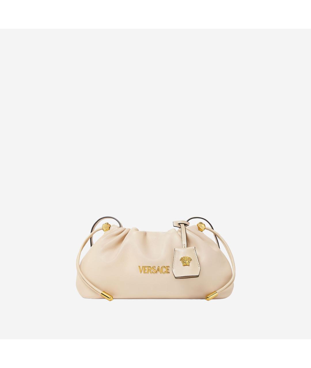 VERSACE Бежевая синтетическая сумка с короткими ручками, фото 1