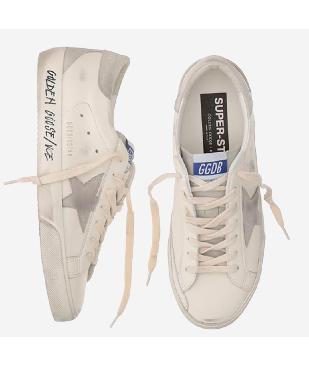 GOLDEN GOOSE DELUXE BRAND Белые кожаные низкие кроссовки / кеды, фото 2