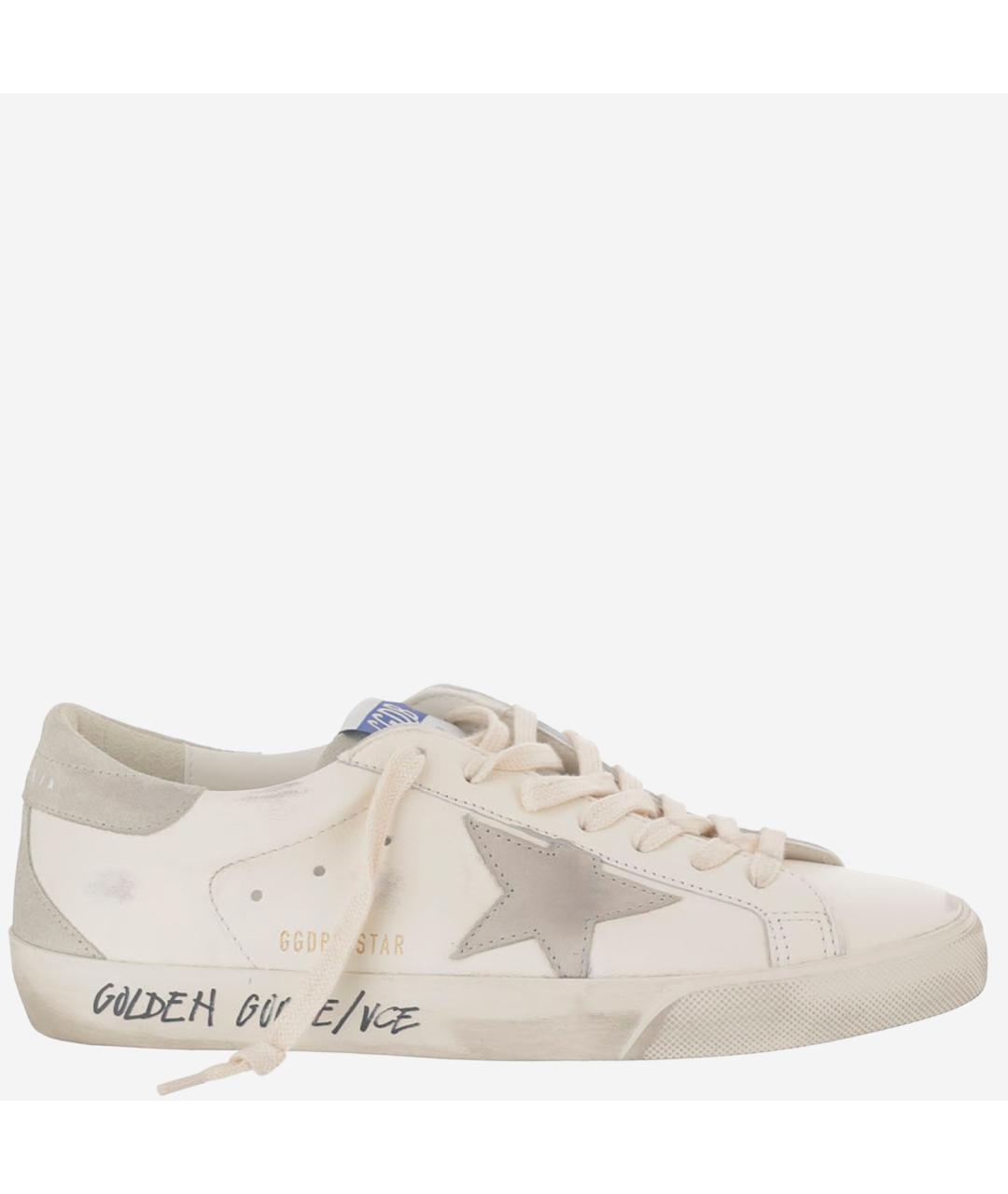 GOLDEN GOOSE DELUXE BRAND Белые кожаные низкие кроссовки / кеды, фото 1