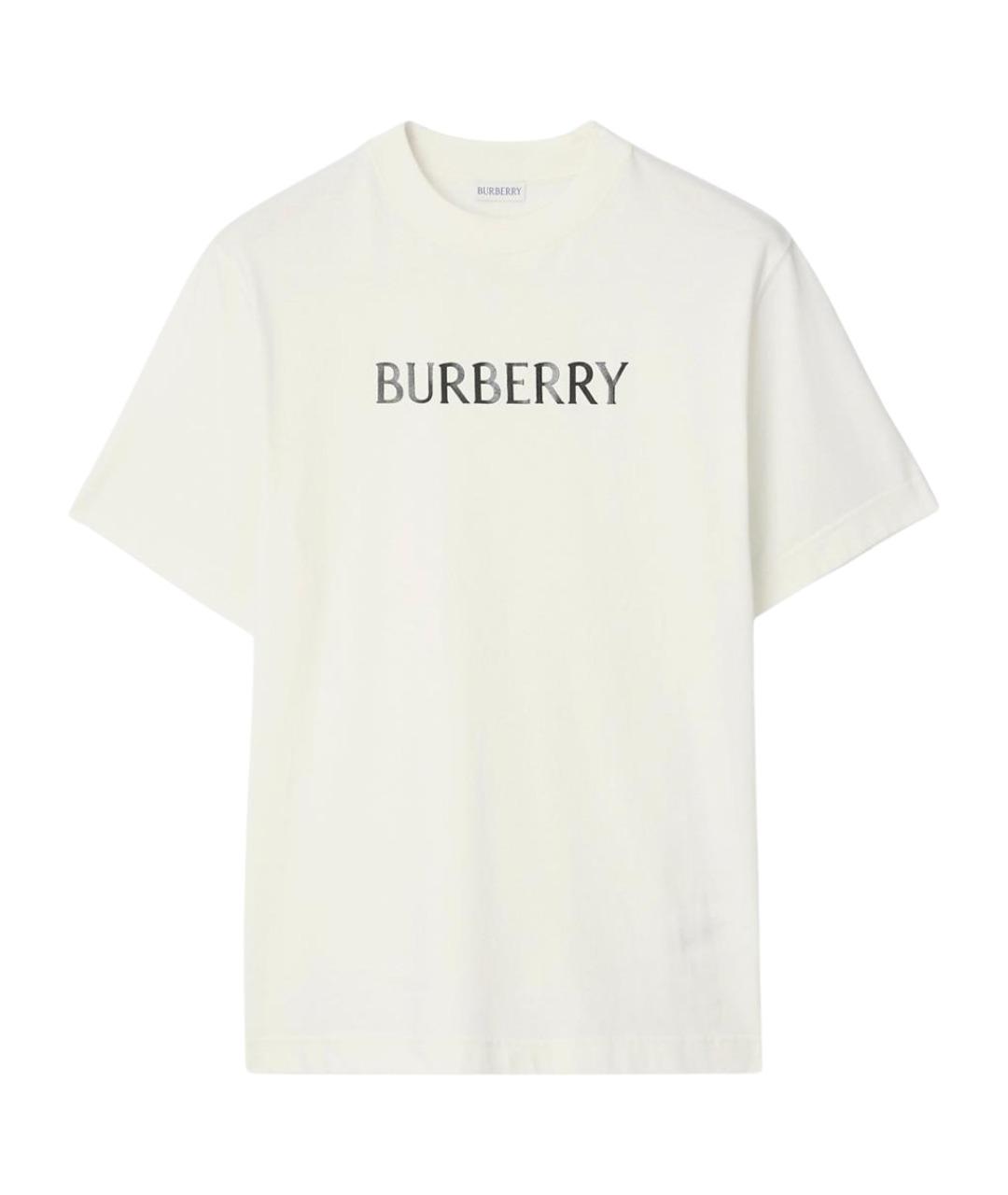 BURBERRY Белая хлопковая футболка, фото 1