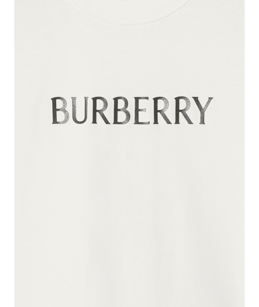 BURBERRY Белая хлопковая футболка, фото 3