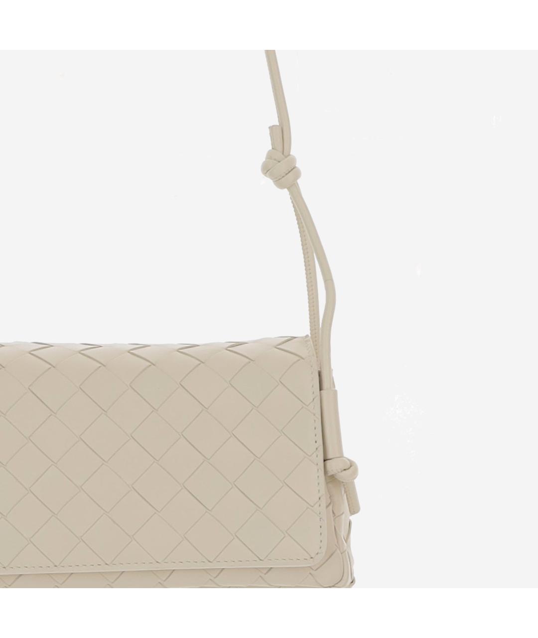 BOTTEGA VENETA Бежевая кожаная сумка через плечо, фото 4