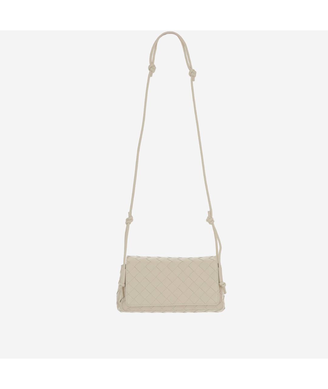 BOTTEGA VENETA Бежевая кожаная сумка через плечо, фото 1