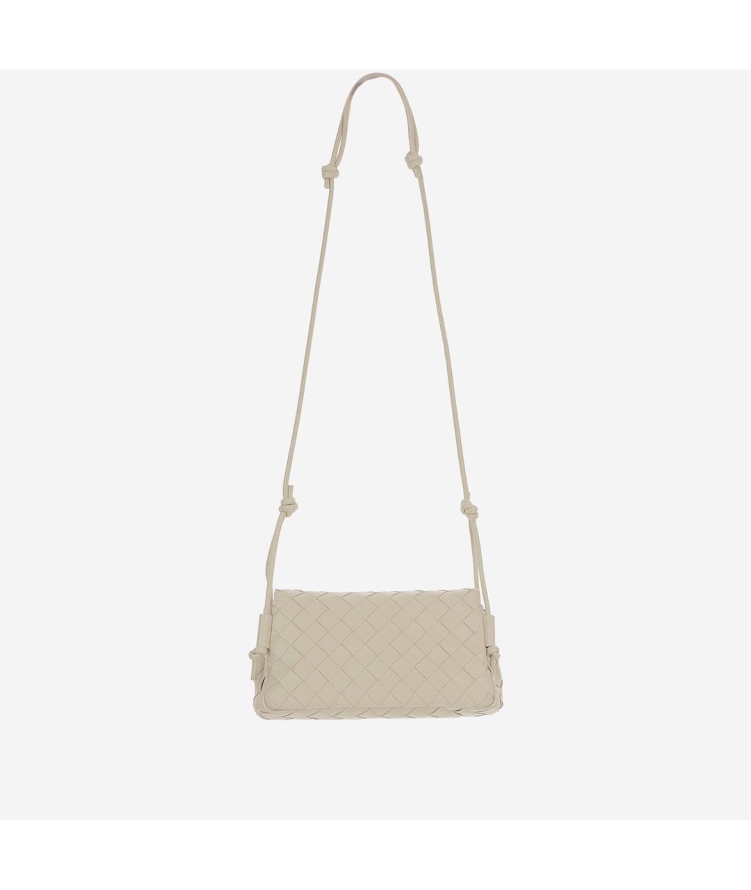 BOTTEGA VENETA Бежевая кожаная сумка через плечо, фото 3