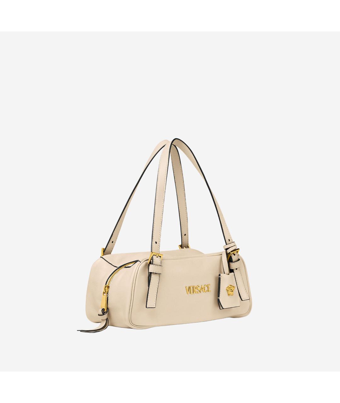 VERSACE Бежевая кожаная сумка через плечо, фото 2