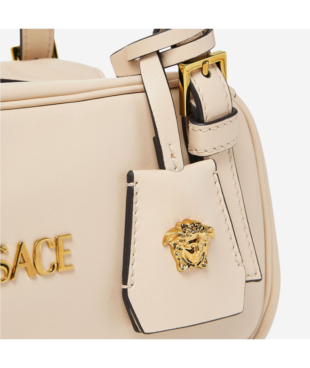 VERSACE Бежевая кожаная сумка через плечо, фото 4