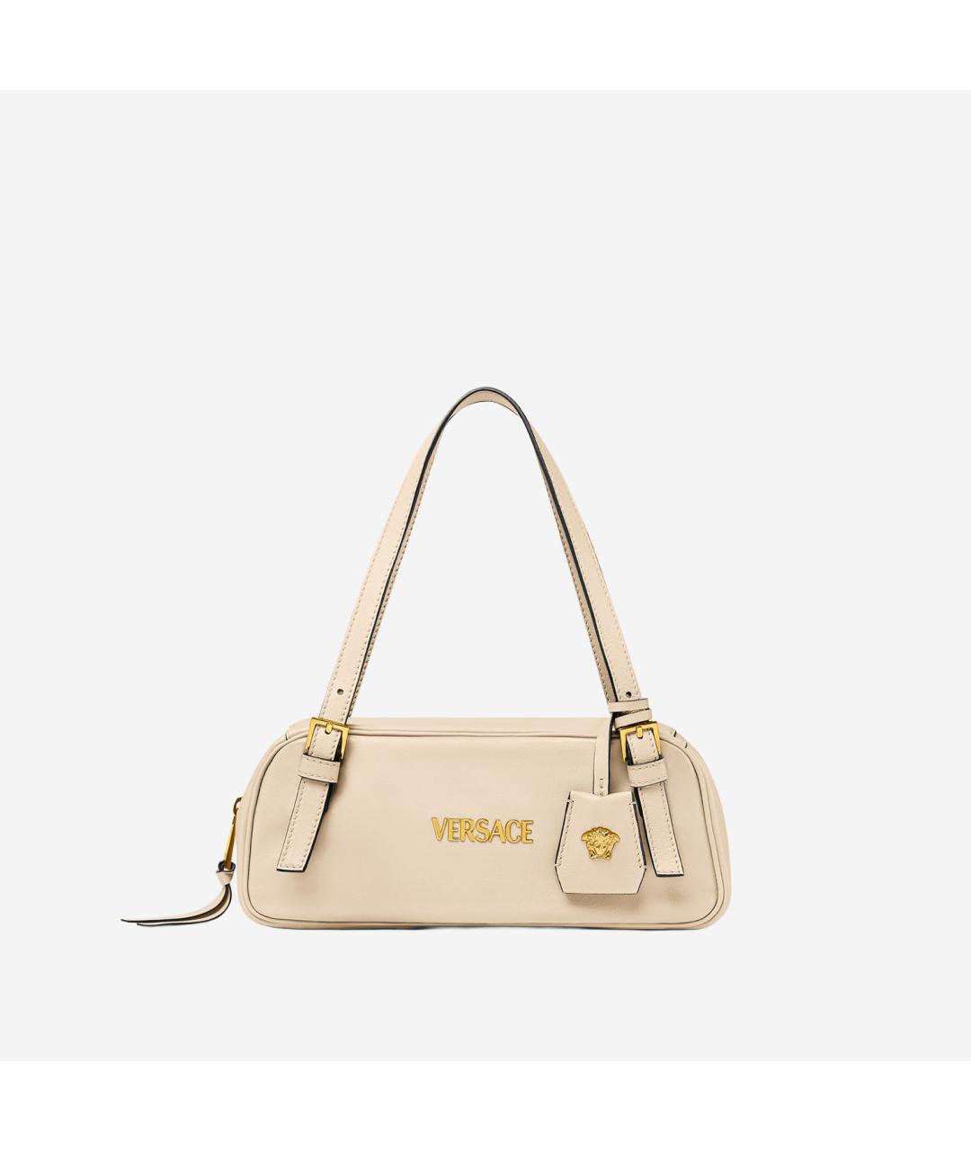 VERSACE Бежевая кожаная сумка через плечо, фото 1