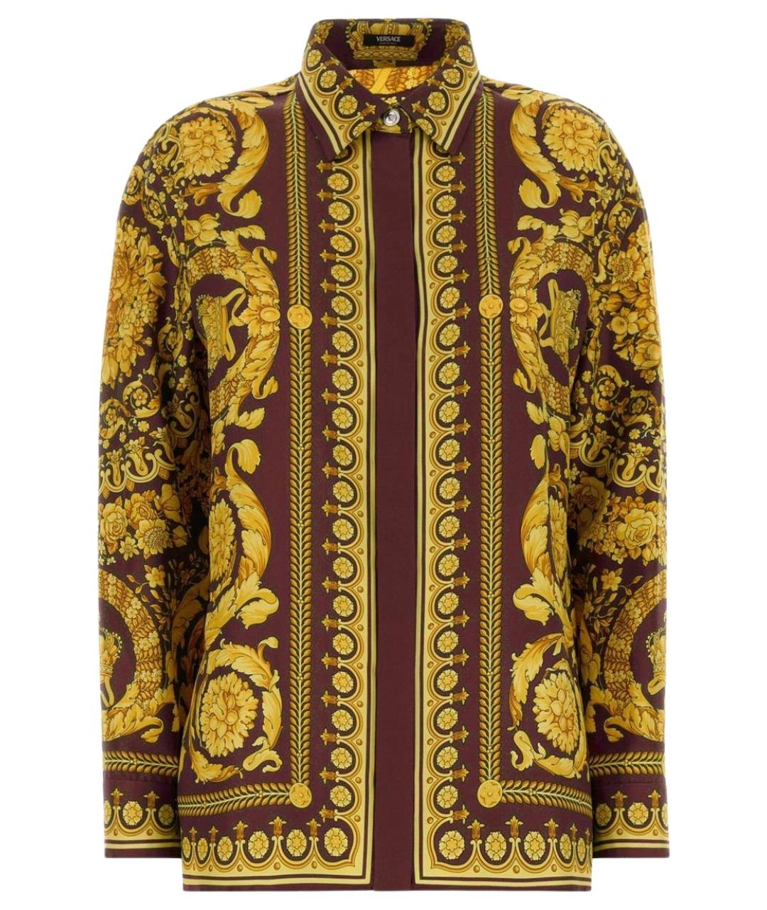 VERSACE Фиолетовая шелковая рубашка, фото 1