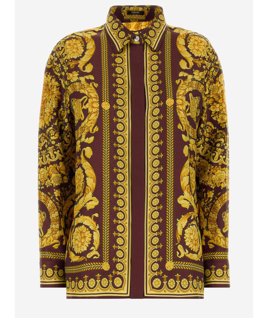 VERSACE Фиолетовая шелковая рубашка, фото 1