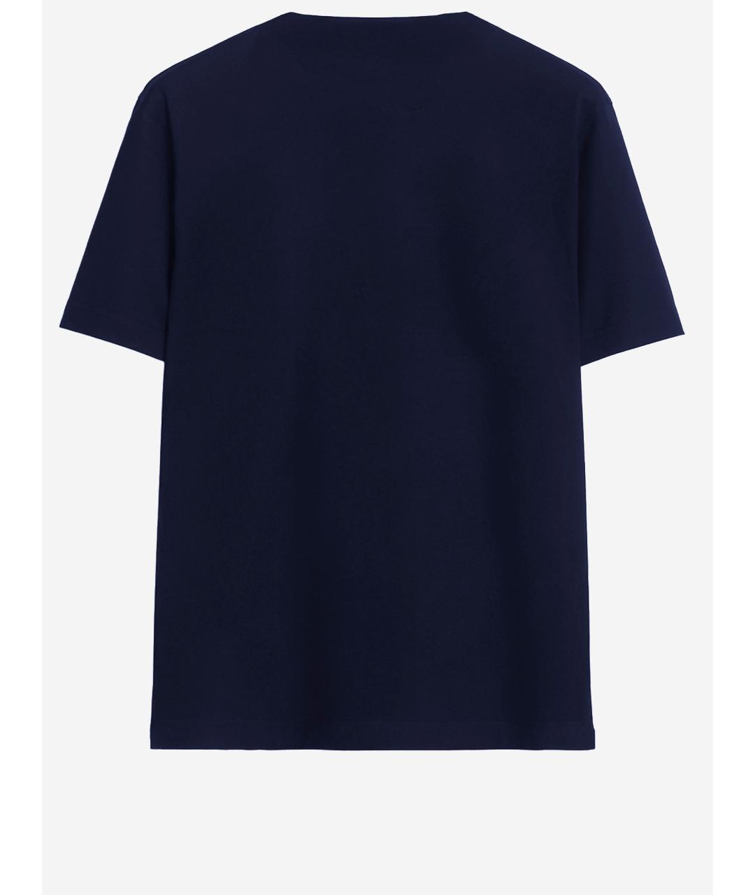 BURBERRY Синяя хлопковая футболка, фото 2