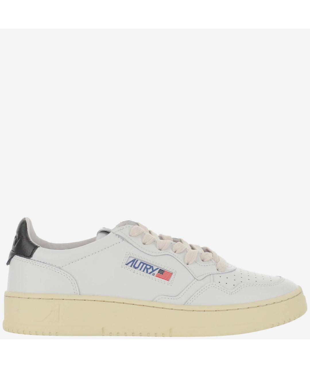 AUTRY Белые кожаные низкие кроссовки / кеды, фото 1