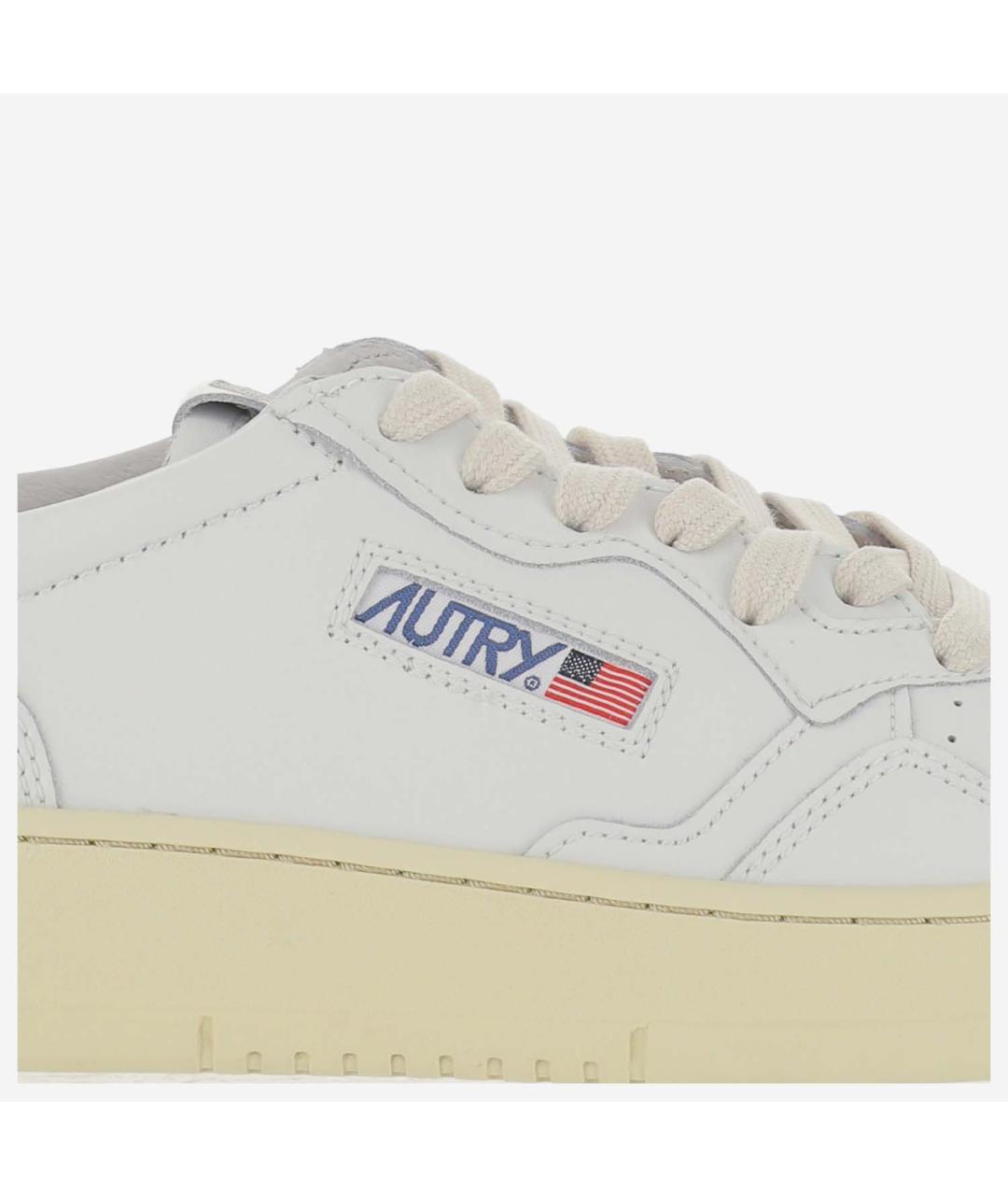 AUTRY Белые кожаные низкие кроссовки / кеды, фото 5