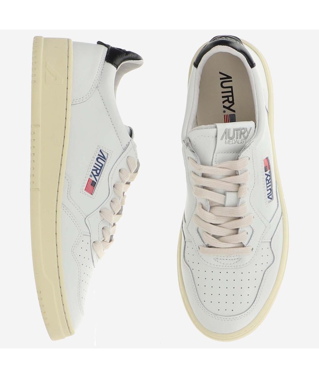 AUTRY Белые кожаные низкие кроссовки / кеды, фото 2