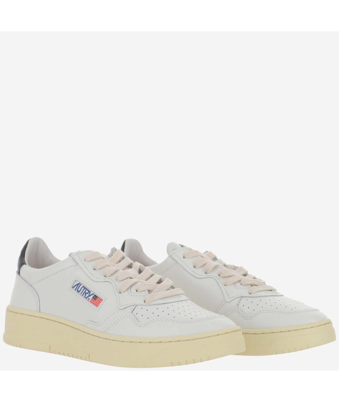 AUTRY Белые кожаные низкие кроссовки / кеды, фото 3