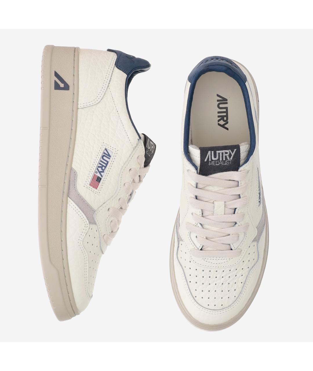AUTRY Белые кожаные низкие кроссовки / кеды, фото 2