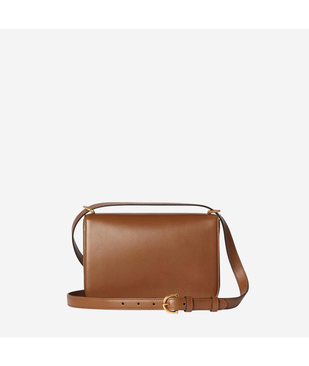 GUCCI Коричневая кожаная сумка через плечо, фото 3