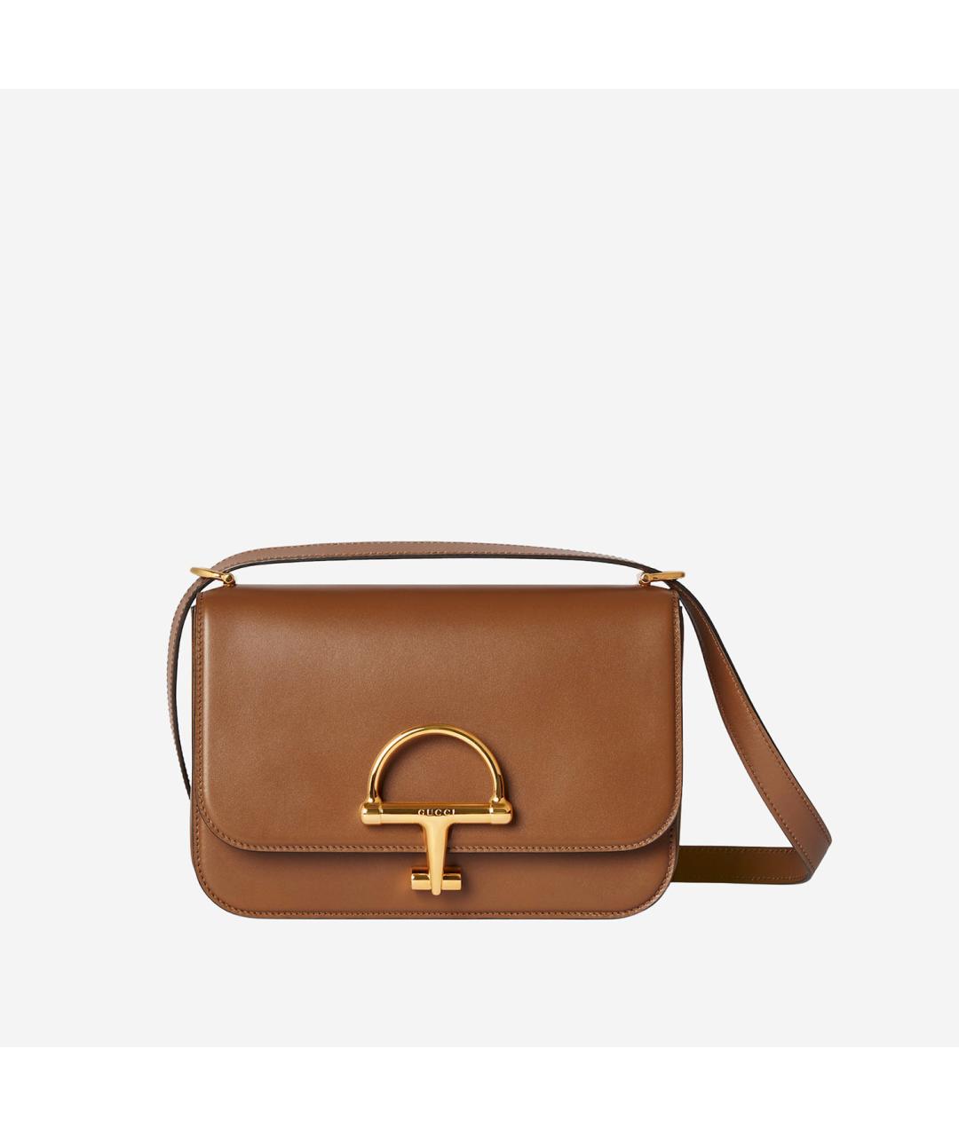 GUCCI Коричневая кожаная сумка через плечо, фото 1