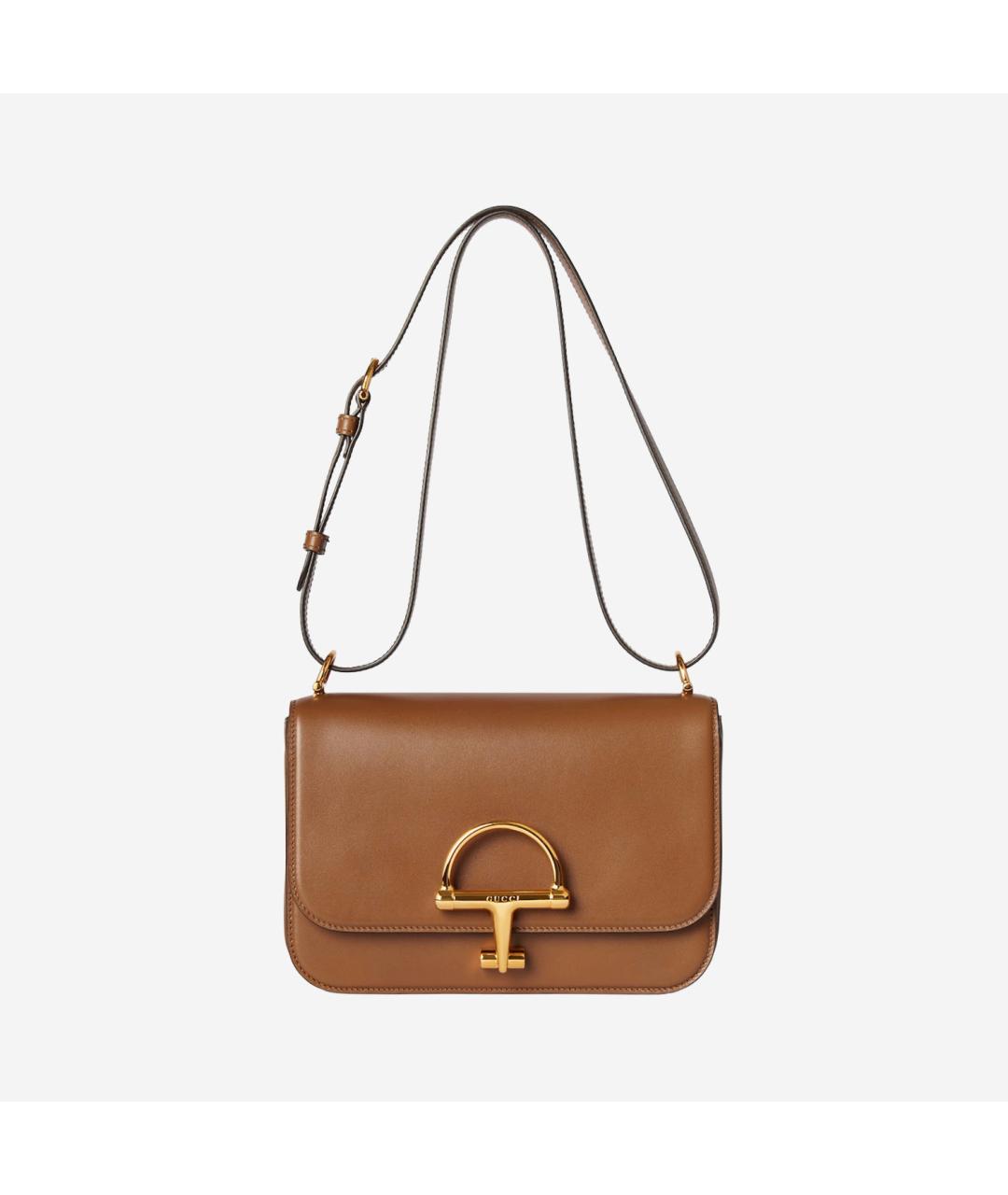 GUCCI Коричневая кожаная сумка через плечо, фото 4