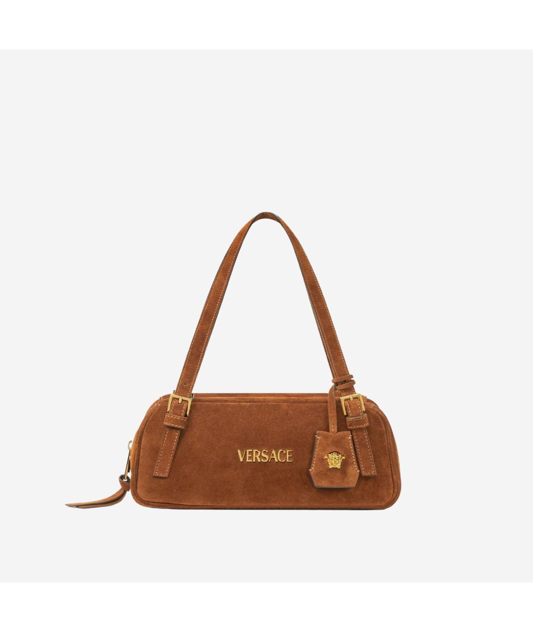 VERSACE Коричневая синтетическая сумка тоут, фото 1