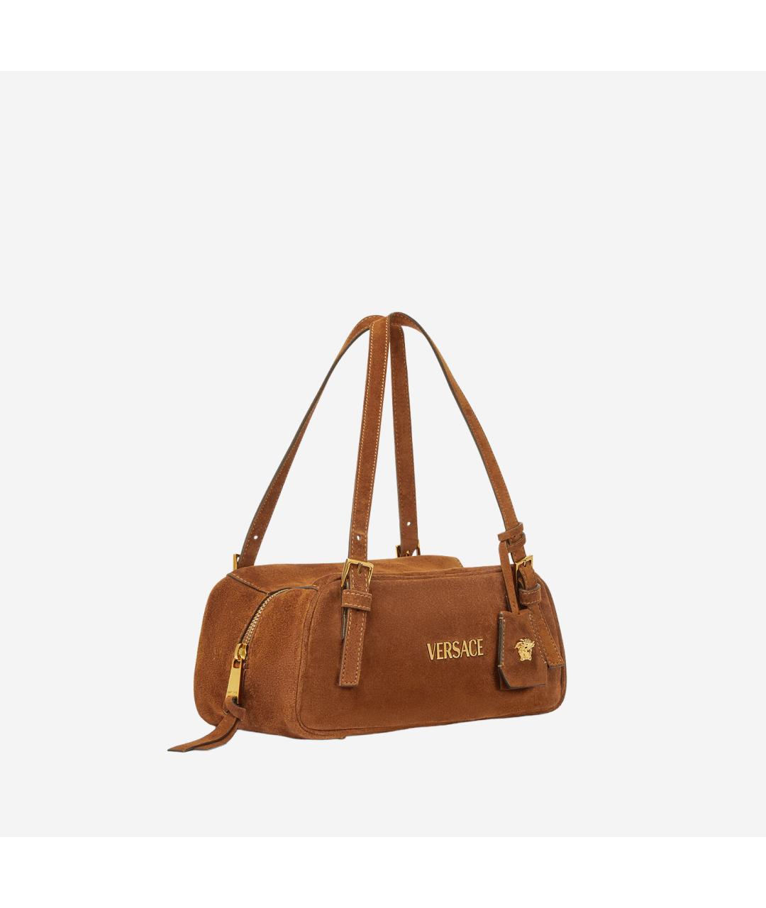 VERSACE Коричневая синтетическая сумка тоут, фото 2