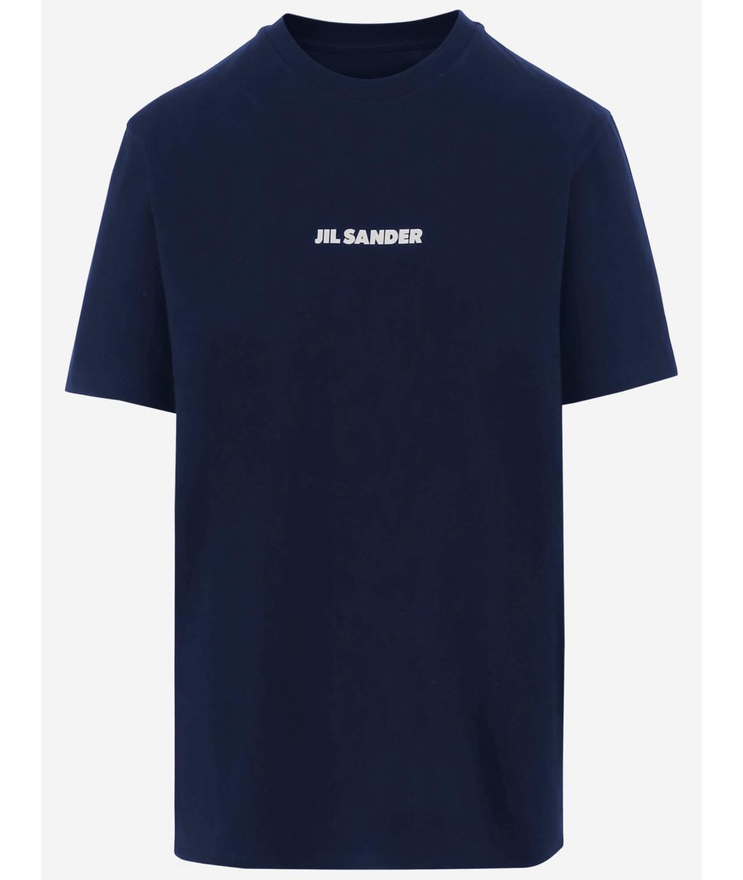 JIL SANDER Синяя хлопковая футболка, фото 4