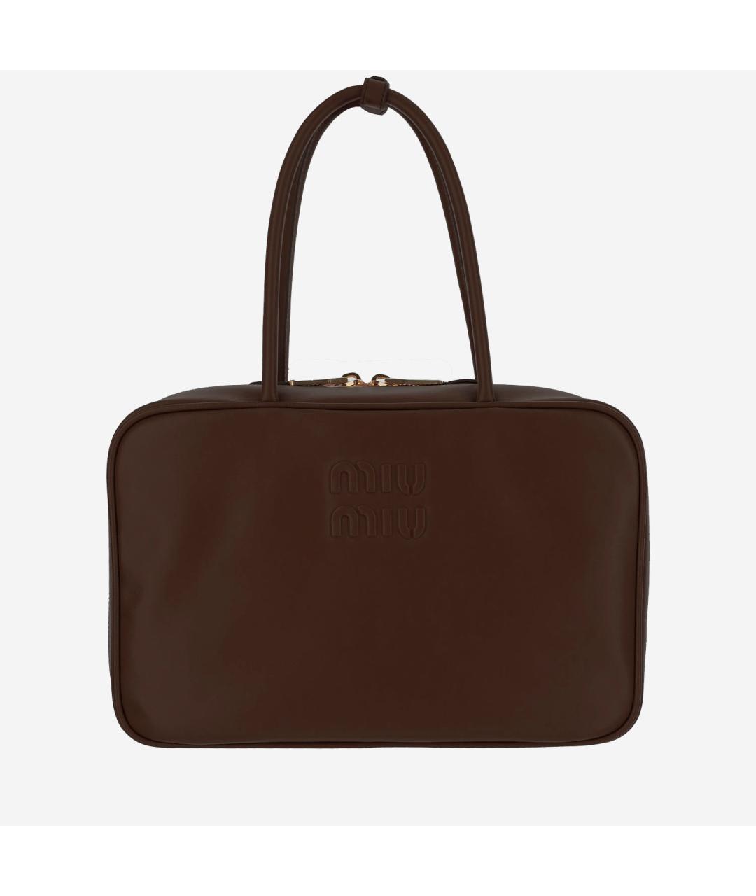MIU MIU Коричневая кожаная сумка тоут, фото 1