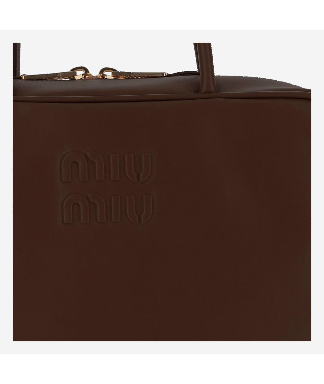 MIU MIU Коричневая кожаная сумка тоут, фото 4
