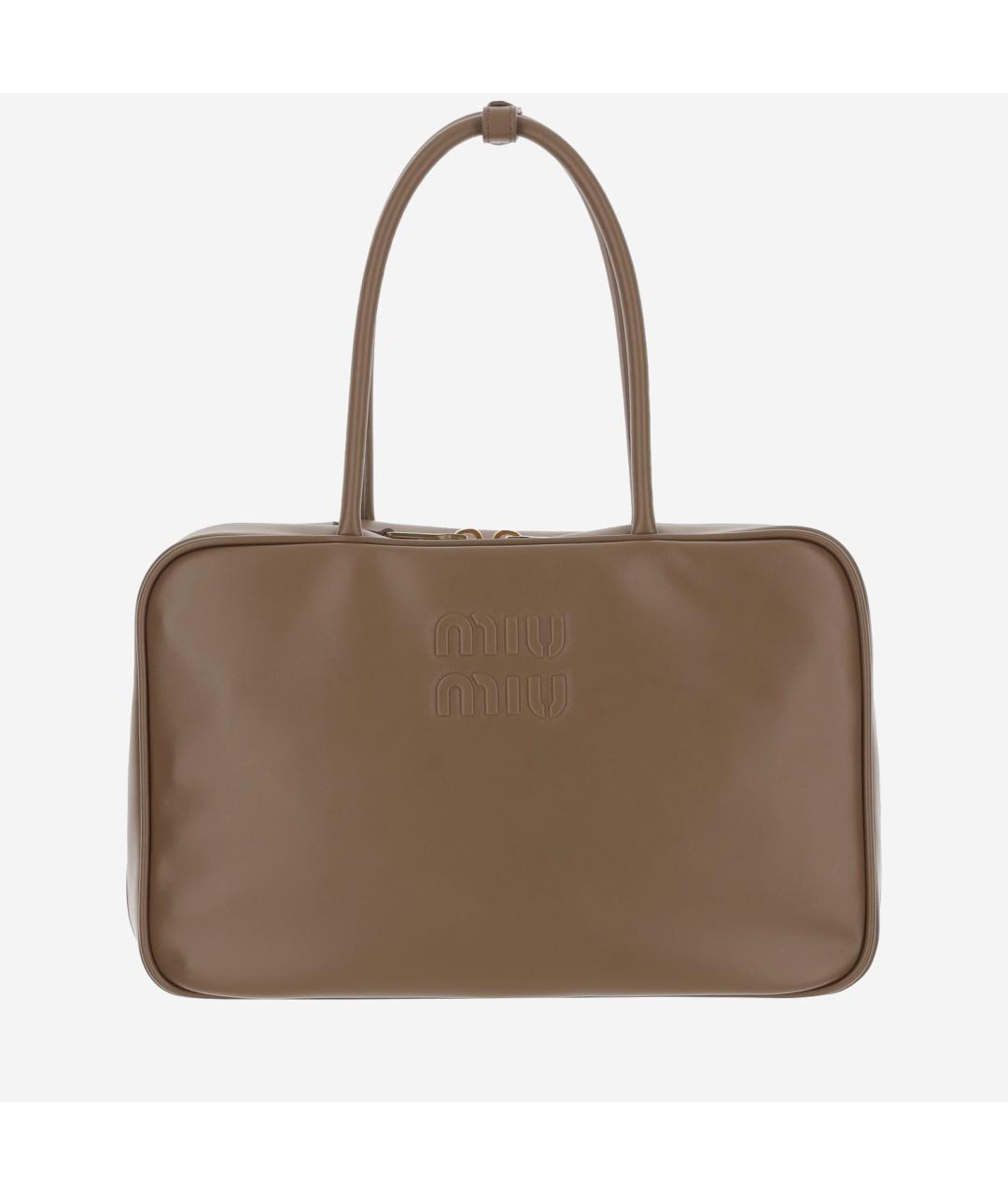 MIU MIU Коричневая кожаная сумка тоут, фото 5