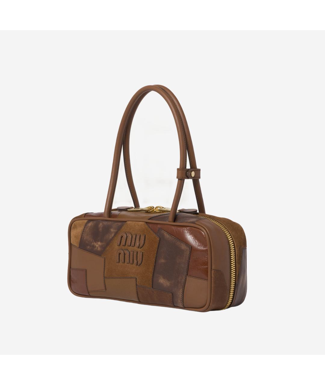 MIU MIU Коричневая кожаная сумка через плечо, фото 2