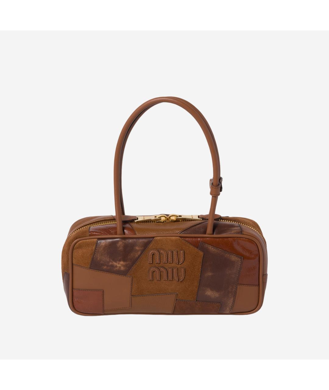 MIU MIU Коричневая кожаная сумка через плечо, фото 5